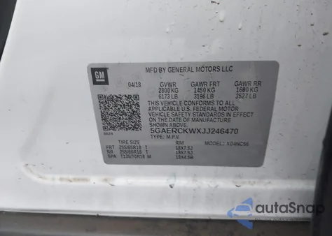 2018 Buick Enclave Premium из США, поврежденный, VIN 5GAERCKWXJJ246470